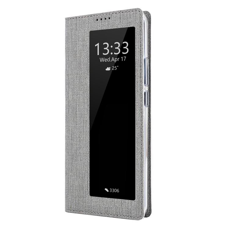 IVL Boîtier De Téléphone En Cuir Fenêtre De Vue Stand DMX Pliage Pour 30 Pro Huawei Compagnon - Gris-2