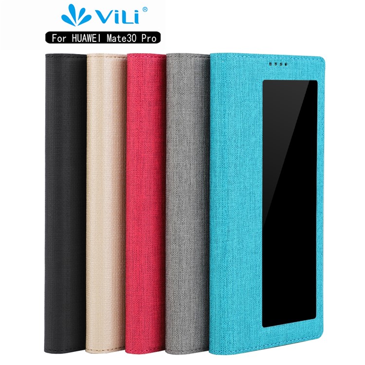 IVL Boîtier De Téléphone En Cuir Fenêtre De Vue Stand DMX Pliage Pour 30 Pro Huawei Compagnon - Gris-21
