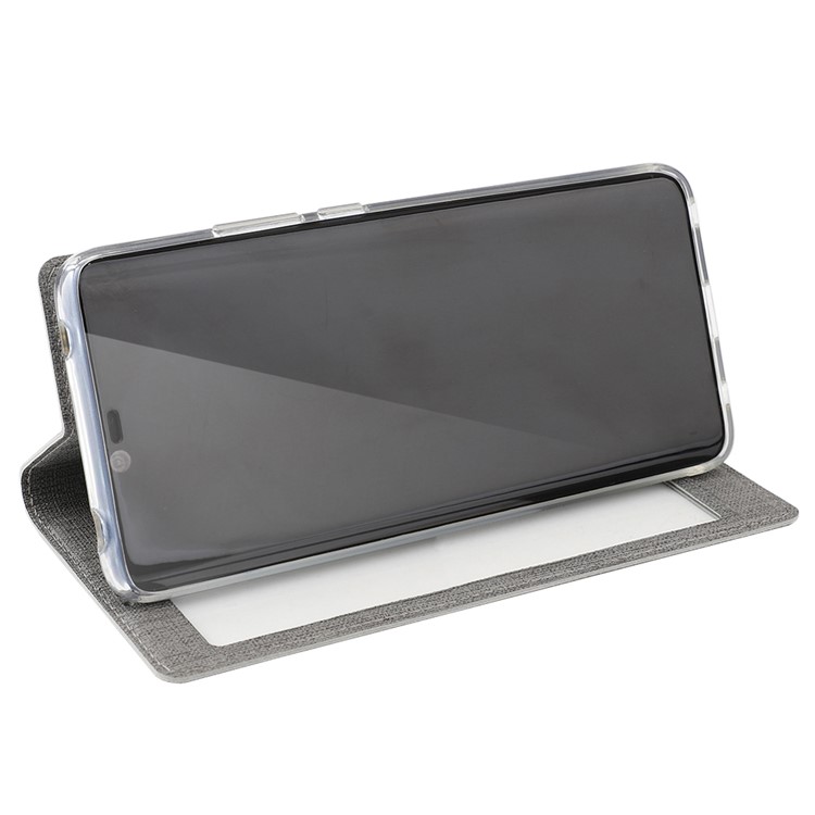 IVL Boîtier De Téléphone En Cuir Fenêtre De Vue Stand DMX Pliage Pour 30 Pro Huawei Compagnon - Gris-5