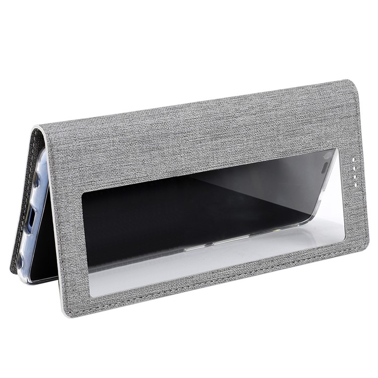 IVL Boîtier De Téléphone En Cuir Fenêtre De Vue Stand DMX Pliage Pour 30 Pro Huawei Compagnon - Gris-8