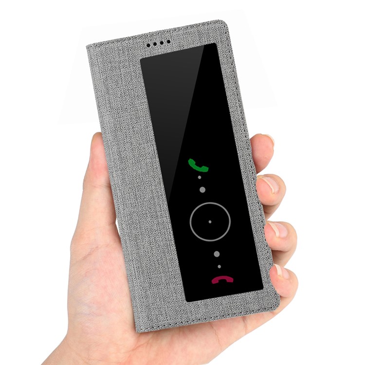 IVL Boîtier De Téléphone En Cuir Fenêtre De Vue Stand DMX Pliage Pour 30 Pro Huawei Compagnon - Gris-9