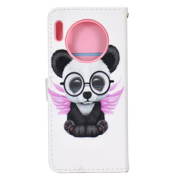 Pattern Printing Wallet Leather Stand Case for Huawei Mate 30 Pro - Dog Wearing Glasses-3