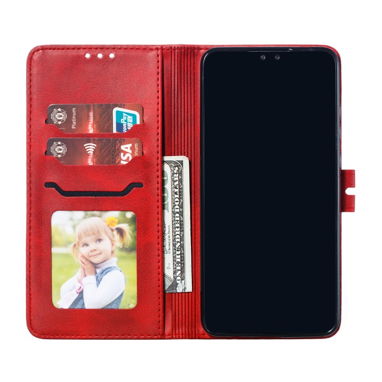 Imprinted Cat Style Surface Leather Wallet Shell Case for Huawei Mate 30 - Red-4