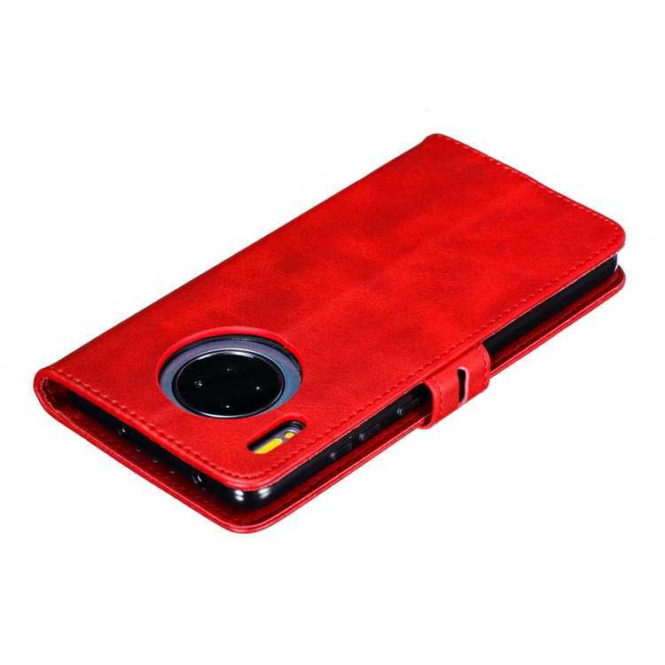 Imprint Cat Surface Leather Cell Shell Case for Huawei Mate 30 Pro - Red-8