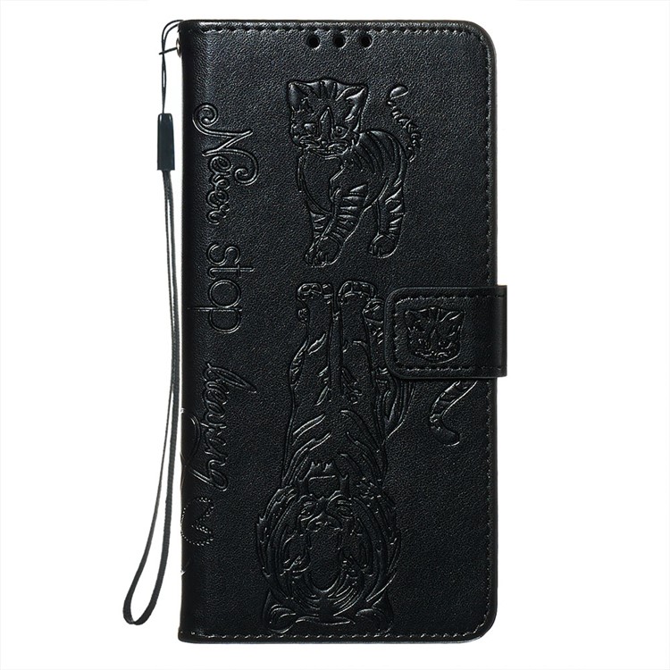 Imprint Tiger Wallet Stand Leather Phone Case for Huawei Mate 30 Pro - Black-7