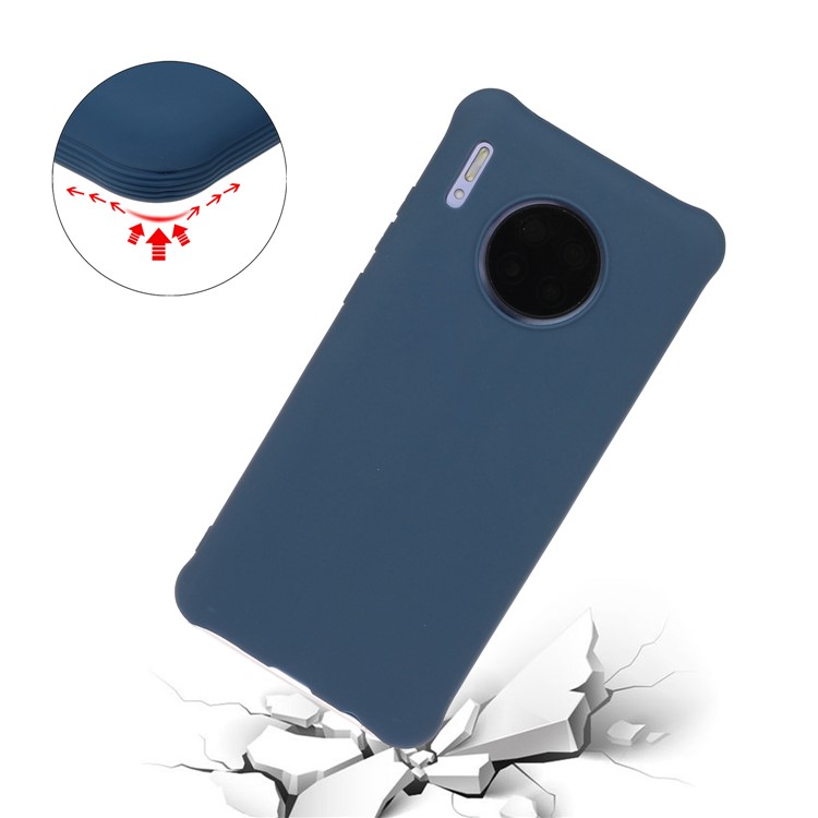 Drop-resistant Solid Color Matte TPU Phone Shell Casing for Huawei Mate 30 Pro - Dark Blue-2