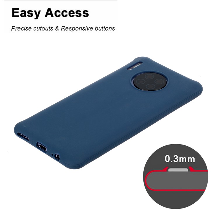 Drop-resistant Solid Color Matte TPU Phone Shell Casing for Huawei Mate 30 Pro - Dark Blue-3