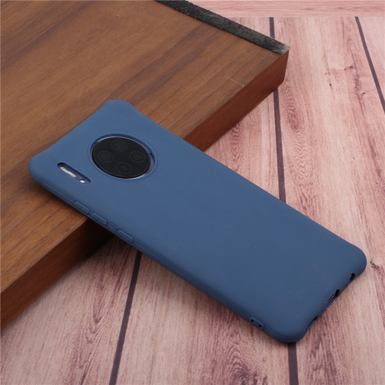 Drop-resistant Solid Color Matte TPU Phone Shell Casing for Huawei Mate 30 Pro - Dark Blue-5