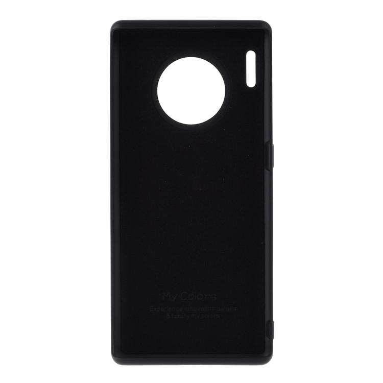 All-wrapped Liquid Silicone Kickstand Cell Cover with Finger Ring for Huawei Mate 30 - Black-2