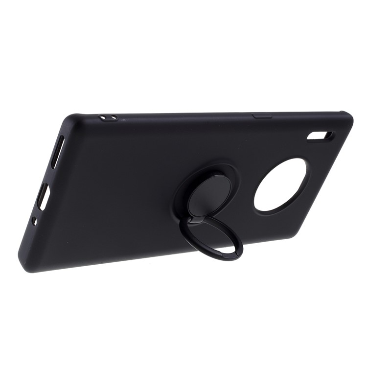 All-wrapped Silicone Kickstand Mobile Shell for Huawei Mate 30 - Black-5