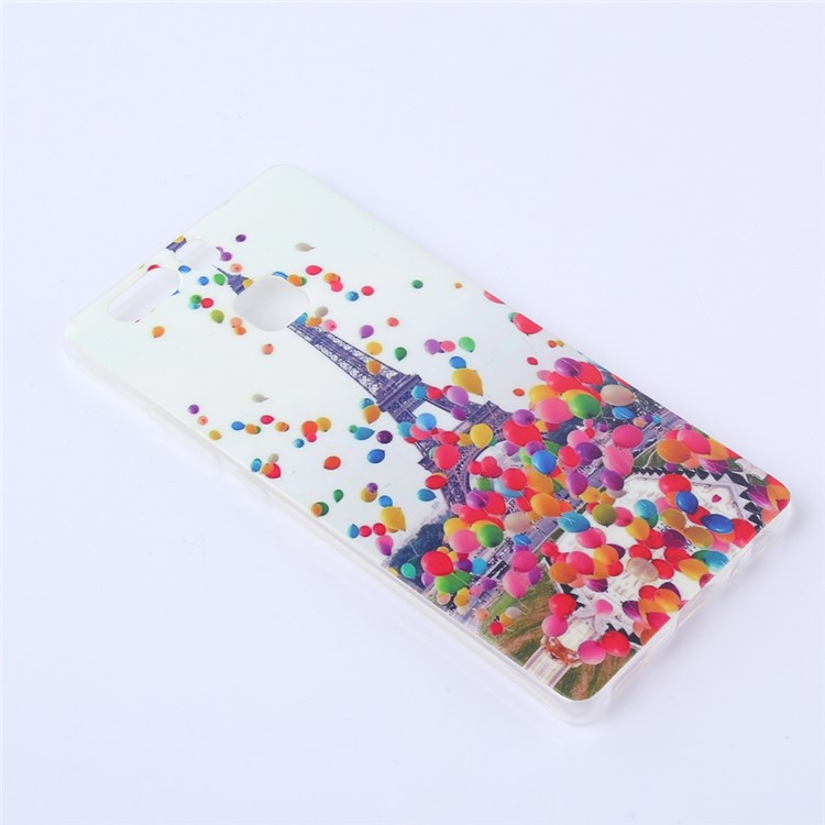 Soft IMD TPU Case for Huawei P9 - Eiffel Tower and Colorized Balloon-2