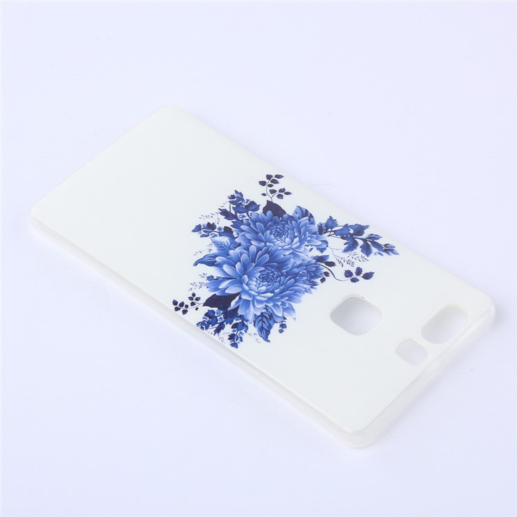 Soft IMD TPU Case Shell for Huawei P9 - Blue Flowers-3