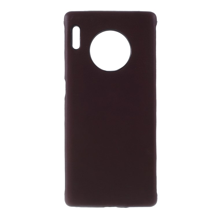 PU Leather Coated PC Back Thermal Induction Fluorescent Color Changing Case for Huawei Mate 30 - Black / Red-2