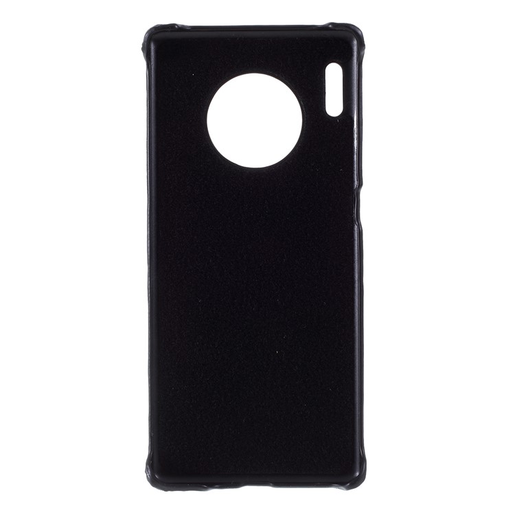 PU Leather Coated PC Back Thermal Induction Fluorescent Color Changing Case for Huawei Mate 30 - Black / Red-4