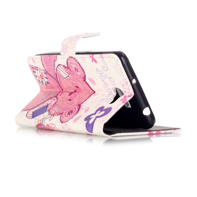 Embossed Leather Card Slots Case for Huawei Y5II / Y5 II - Cute Bear-3