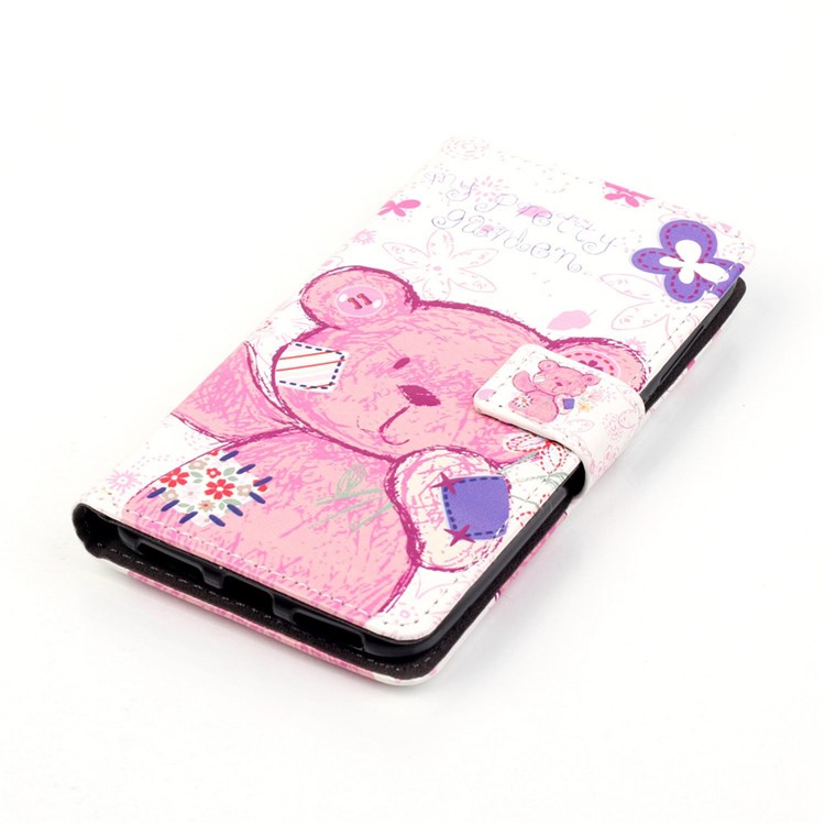 Embossed Leather Card Slots Case for Huawei Y5II / Y5 II - Cute Bear-4