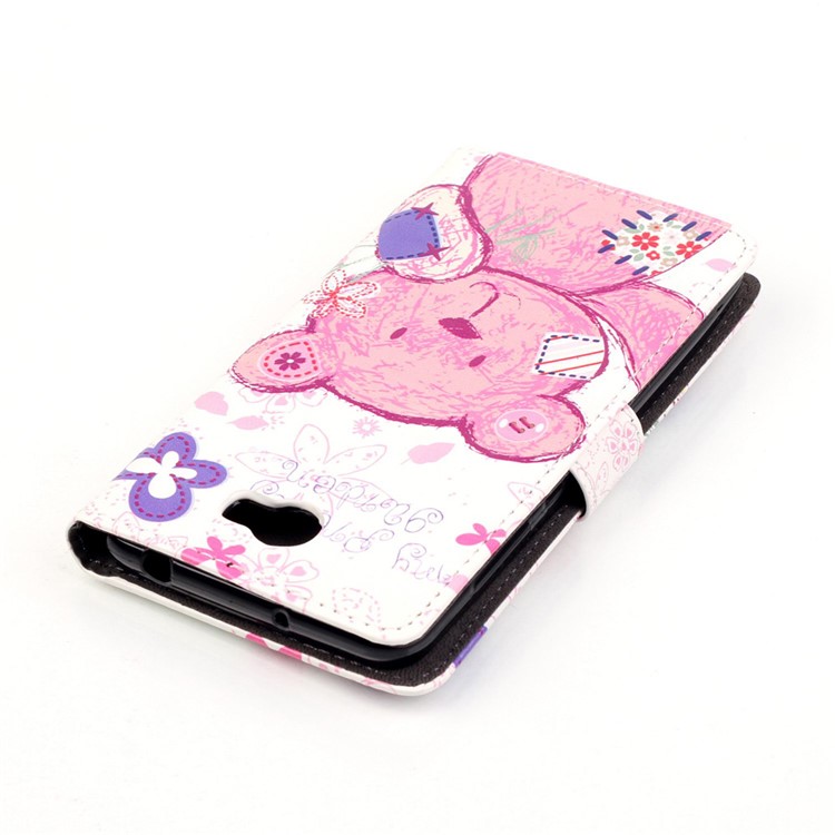 Embossed Leather Card Slots Case for Huawei Y5II / Y5 II - Cute Bear-5