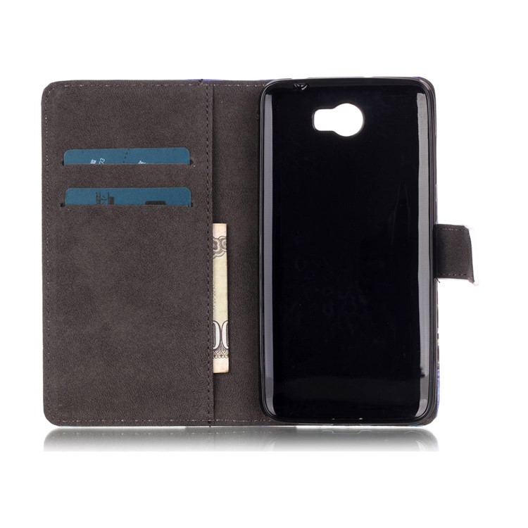 Embossed Leather Card Slots Case for Huawei Y5II / Y5 II - Cute Bear-6