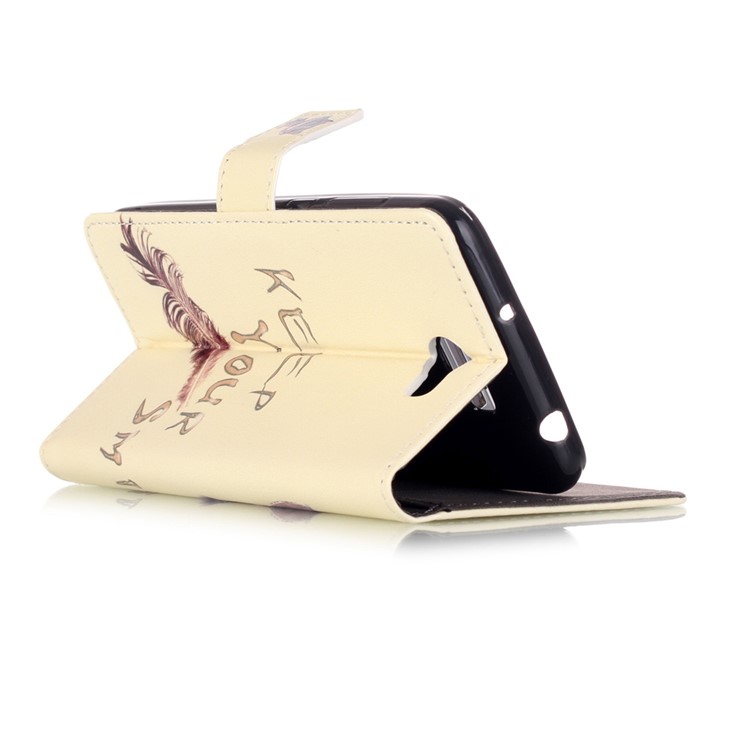 Embossed Leather Card Slots Cover for Huawei Y5II / Y5 II - Lovely Cat-3