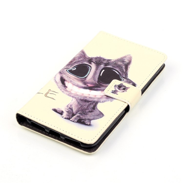Embossed Leather Card Slots Cover for Huawei Y5II / Y5 II - Lovely Cat-4