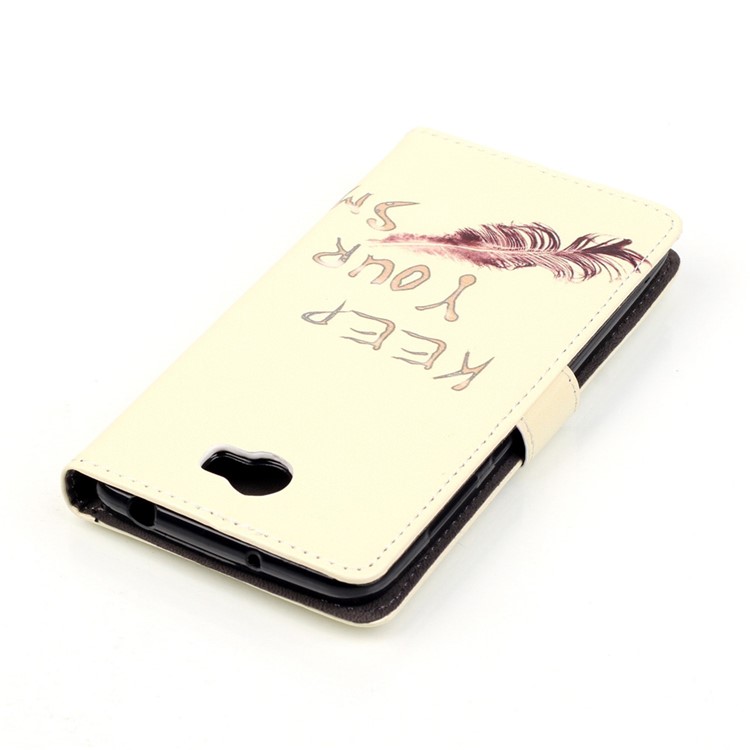 Embossed Leather Card Slots Cover for Huawei Y5II / Y5 II - Lovely Cat-5