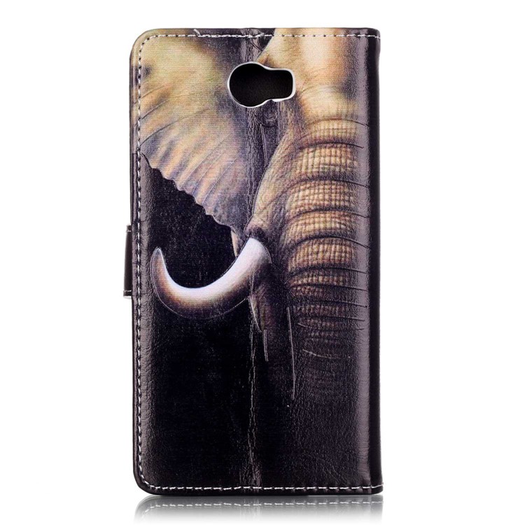 Embossed Leather Stand Case for Huawei Y5II / Y5 II - Elephant Pattern-2