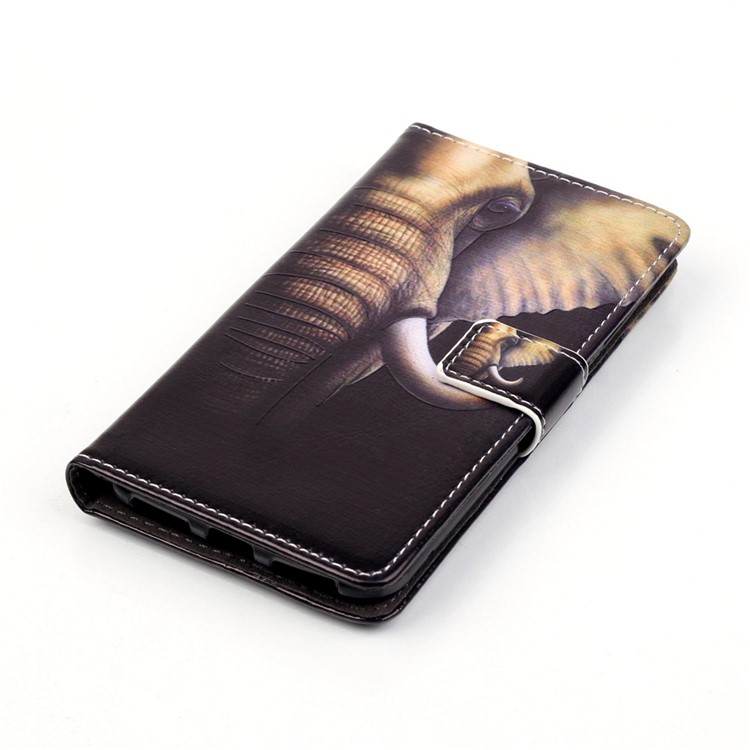 Embossed Leather Stand Case for Huawei Y5II / Y5 II - Elephant Pattern-4