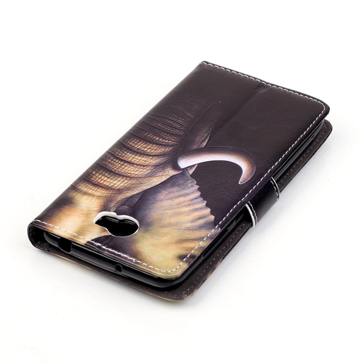 Embossed Leather Stand Case for Huawei Y5II / Y5 II - Elephant Pattern-5