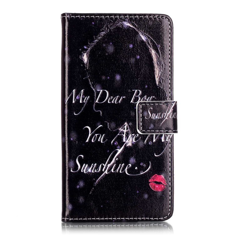 Embossed Leather Stand Phone Case for Huawei Y5II / Y5 II - English Characters-1