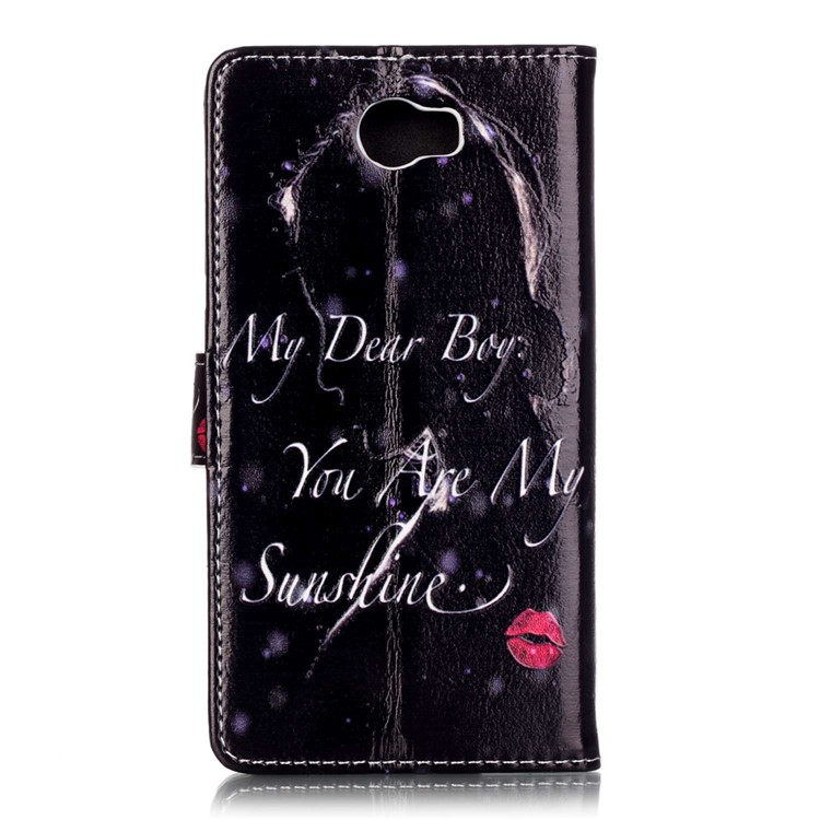 Embossed Leather Stand Phone Case for Huawei Y5II / Y5 II - English Characters-2
