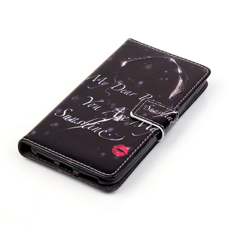 Embossed Leather Stand Phone Case for Huawei Y5II / Y5 II - English Characters-4