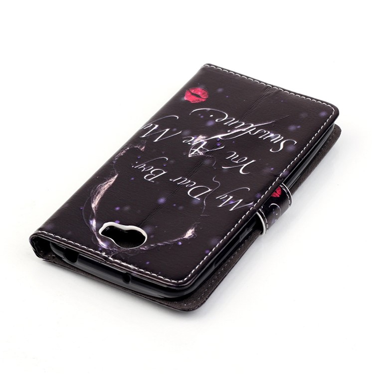 Embossed Leather Stand Phone Case for Huawei Y5II / Y5 II - English Characters-5