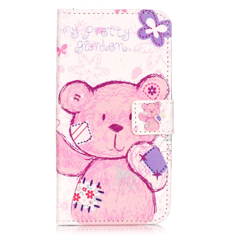 Embossed Leather Wallet Case for Huawei Y6 Pro / Enjoy 5 - Adorable Bear-1