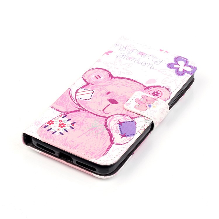 Embossed Leather Wallet Case for Huawei Y6 Pro / Enjoy 5 - Adorable Bear-4