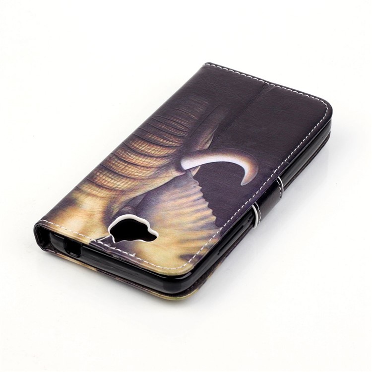 Embossed PU Leather Stand Case for Huawei Y6 Pro / Enjoy 5 - Elephant Pattern-5