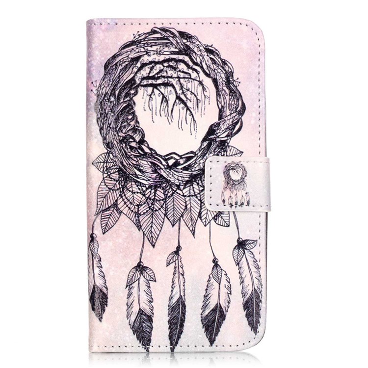 Embossed Card Holder Leather Cover for Huawei Y6 Pro / Enjoy 5 - Dream Catcher-1