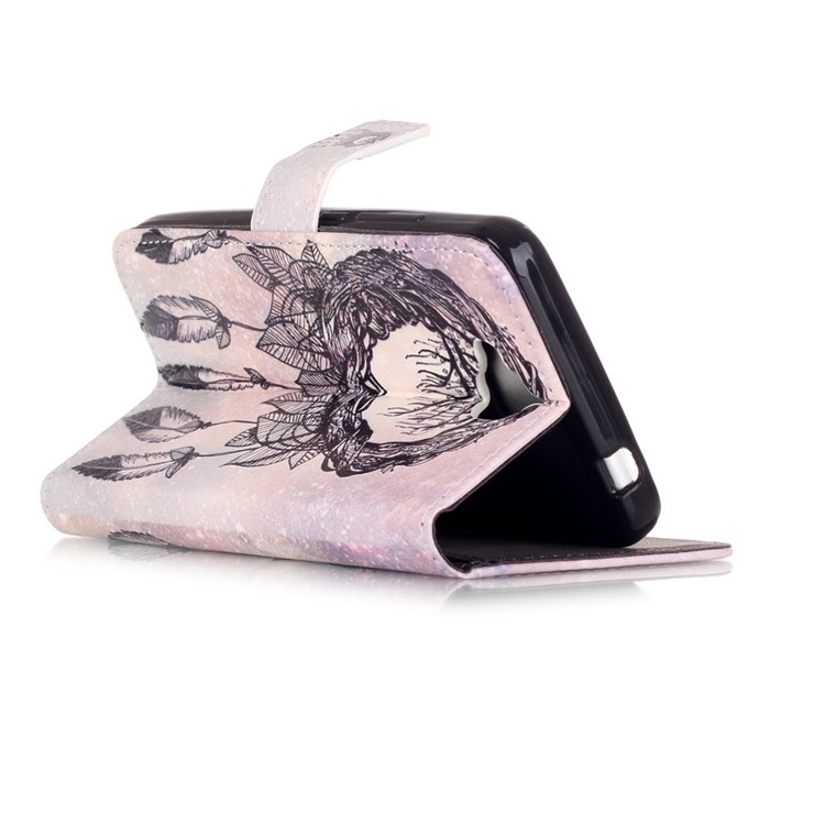 Embossed Card Holder Leather Cover for Huawei Y6 Pro / Enjoy 5 - Dream Catcher-3