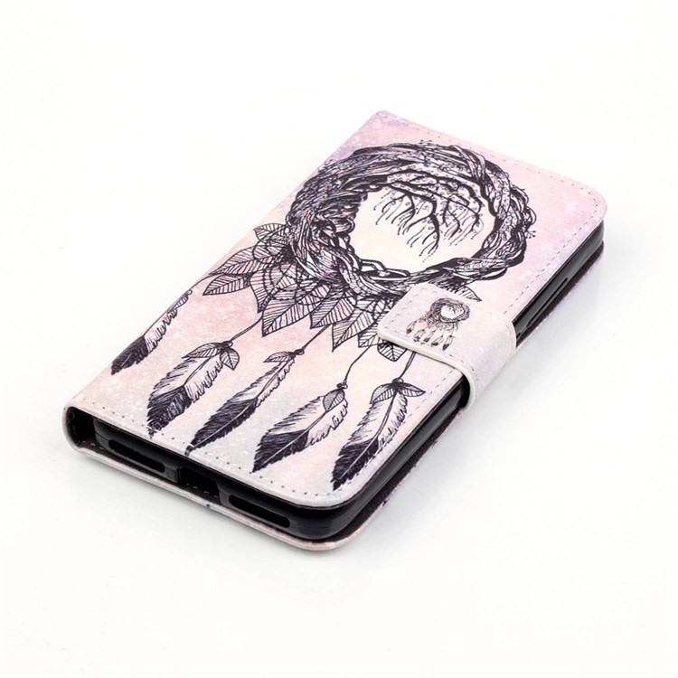 Embossed Card Holder Leather Cover for Huawei Y6 Pro / Enjoy 5 - Dream Catcher-4