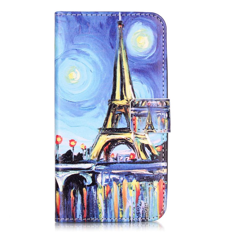 Embossed Leather Protector Case for Huawei Y6 Pro / Enjoy 5 - Starry Sky and Eiffel Tower-1