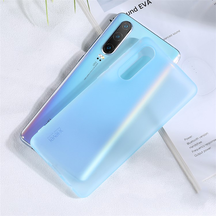 Mat De Couleur Ultra-mince Étui De Téléphone TPU Souple Pour P30 Huawei - Bleu-1