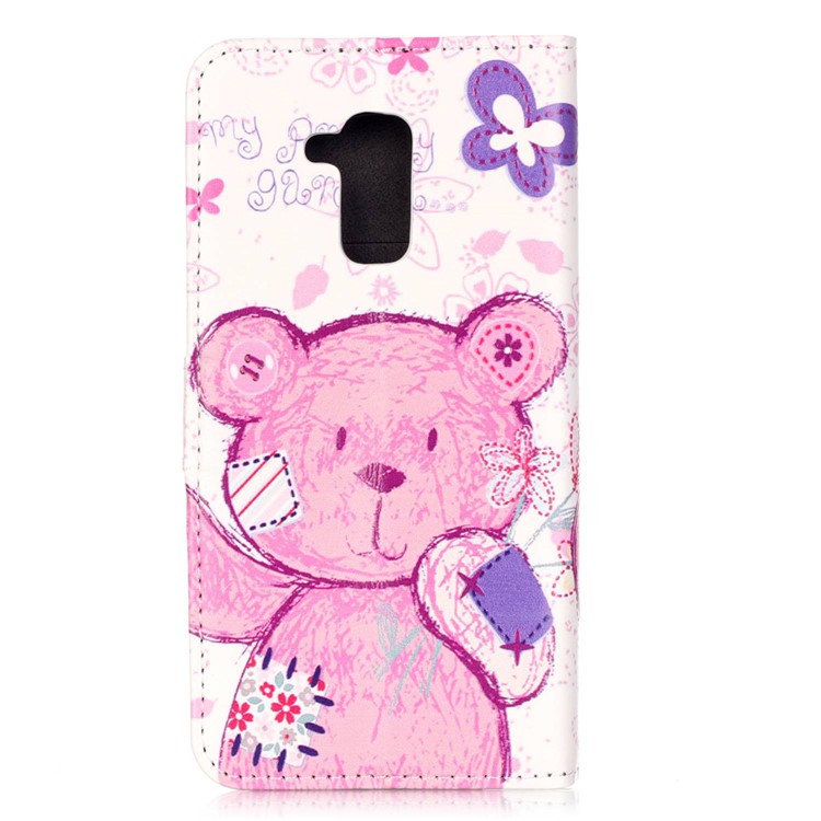 Embossed Leather Card Holder Case for Huawei Honor 5c / GT3 - Cute Bear-2