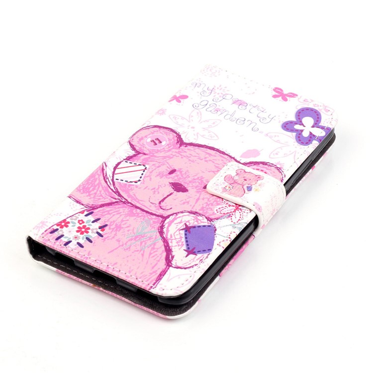 Embossed Leather Card Holder Case for Huawei Honor 5c / GT3 - Cute Bear-4