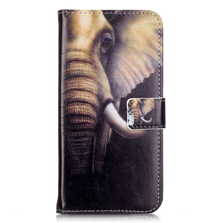 Embossed Leather Wallet Case for Huawei Honor 5c / GT3 - Elephant Pattern-1