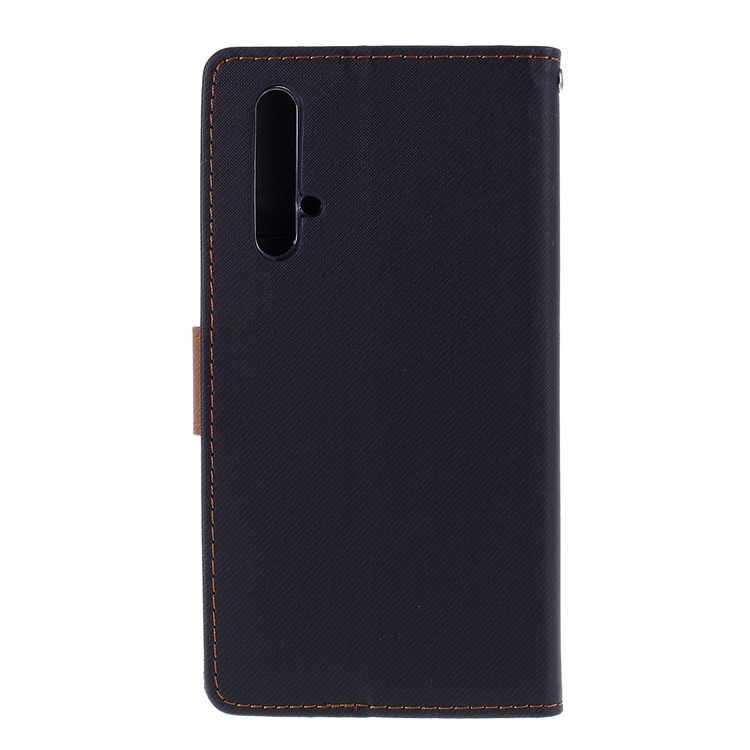 ROAR Twill Grain Leather Wallet Cover for Huawei Honor 20 / nova 5T - Black-3