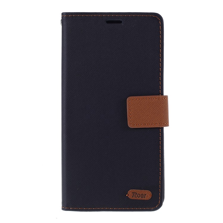 ROAR Twill Grain Leather Wallet Case for Huawei Mate 30 Pro - Black-10