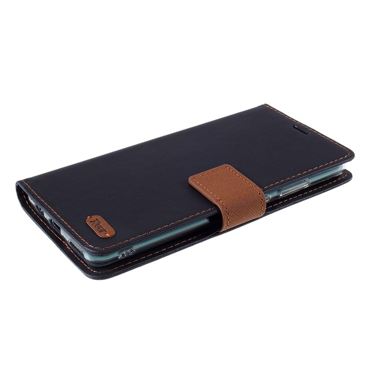 ROAR Twill Grain Leather Wallet Case for Huawei Mate 30 Pro - Black-2