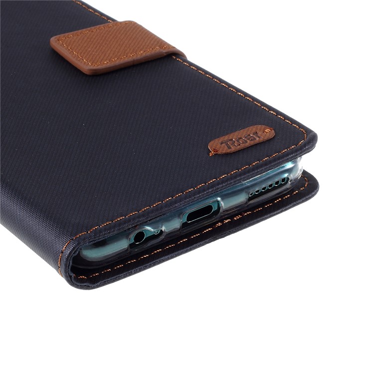 ROAR Twill Grain Leather Wallet Case for Huawei Mate 30 Pro - Black-3