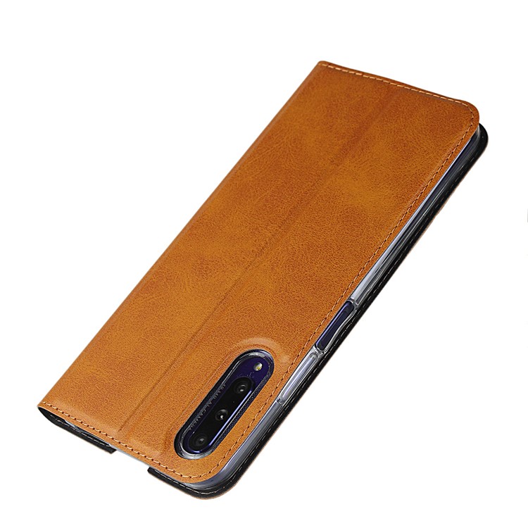 Cell Phone Leather Stand Case with Card Slot for Huawei Honor 9X Pro - Brown-6