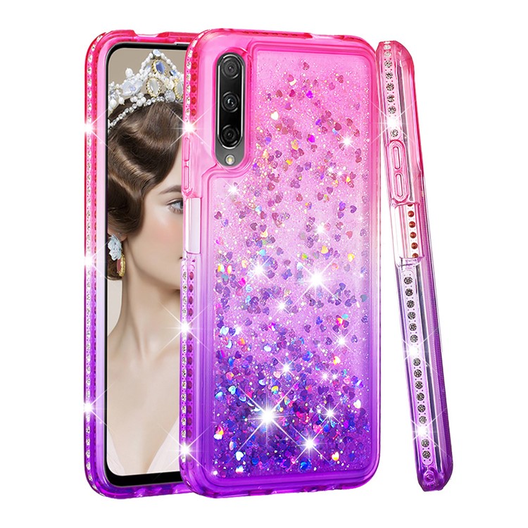 Diamond Decor Gradient Glitter Quicksand TPU Phone Shell for Huawei Honor 9X (For China) / 9X Pro - Rose/Purple-1