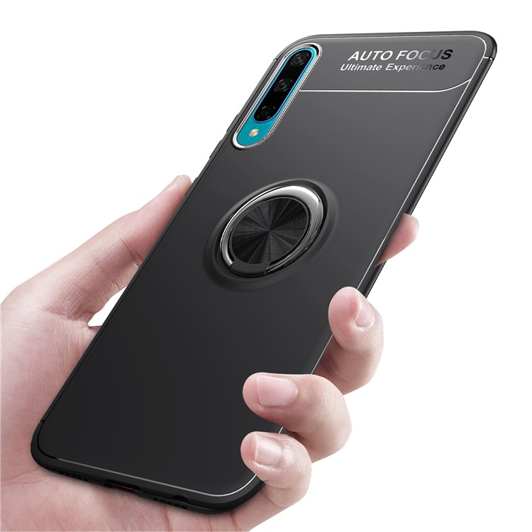 Finger Ring Kickstand TPU Case for Huawei Honor 20 Lite (for China) (Built-in Metal Sheet) - All Black-5